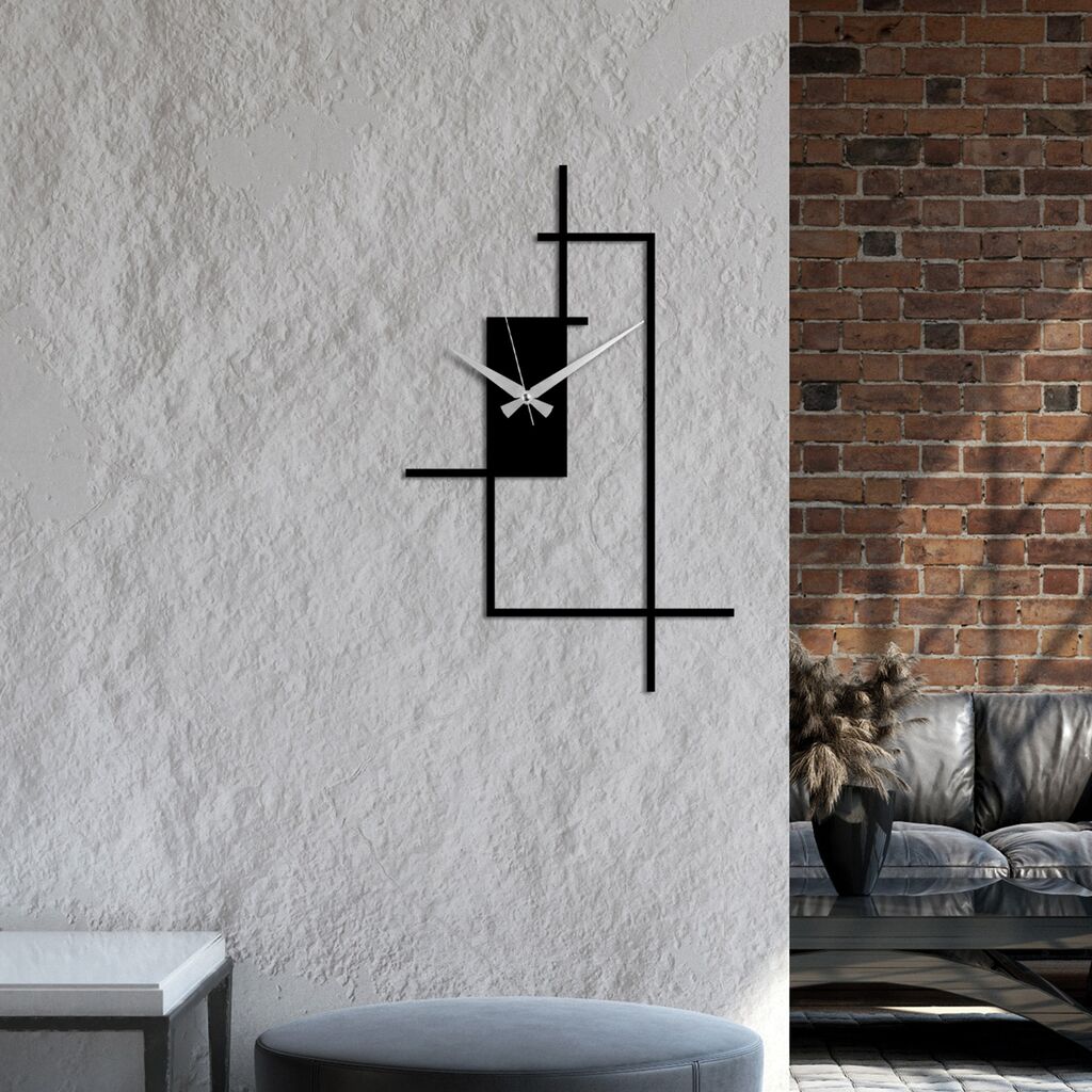 Zidni sat Wallity 49x30cm Crni
