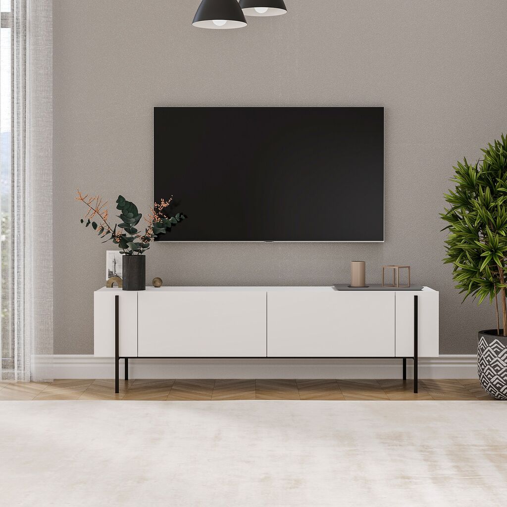 Hanah Home TV komoda Herman, 160x45,6x31,4 cm, Bijela