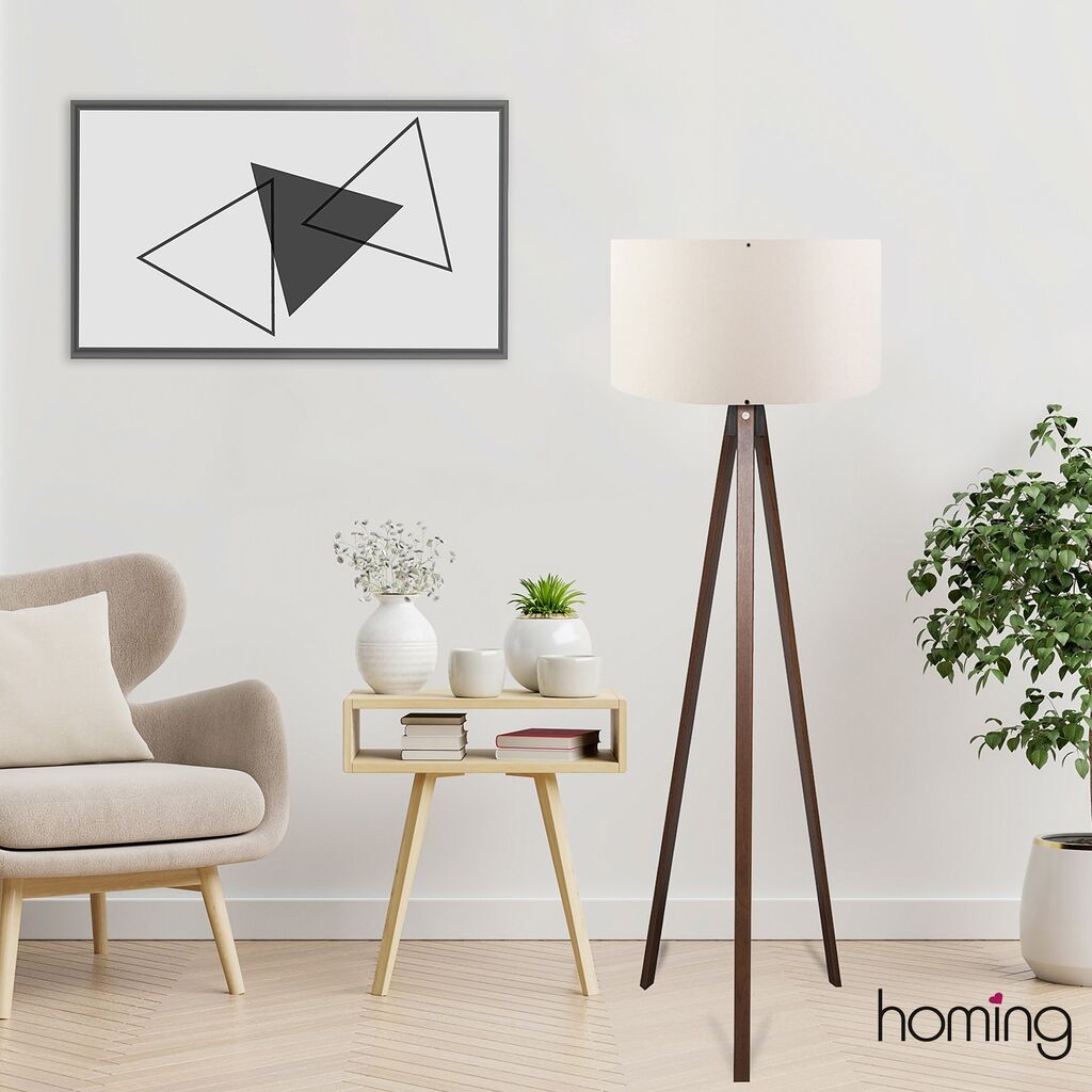 Opviq podna lampa Ayd 2221, smeđe-bijela