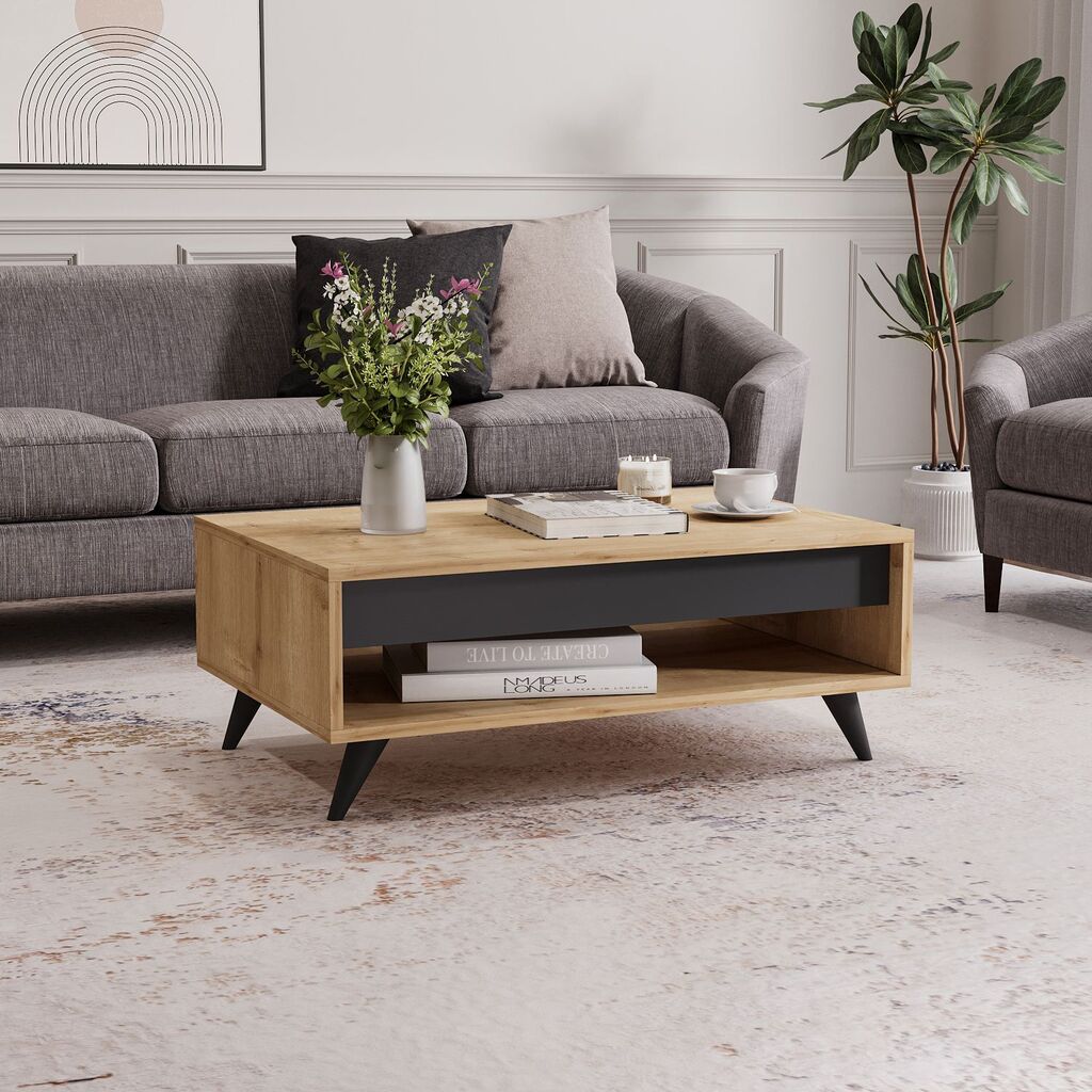 Hanah Home Club sto Century, 90x38x60 cm, boje hrasta