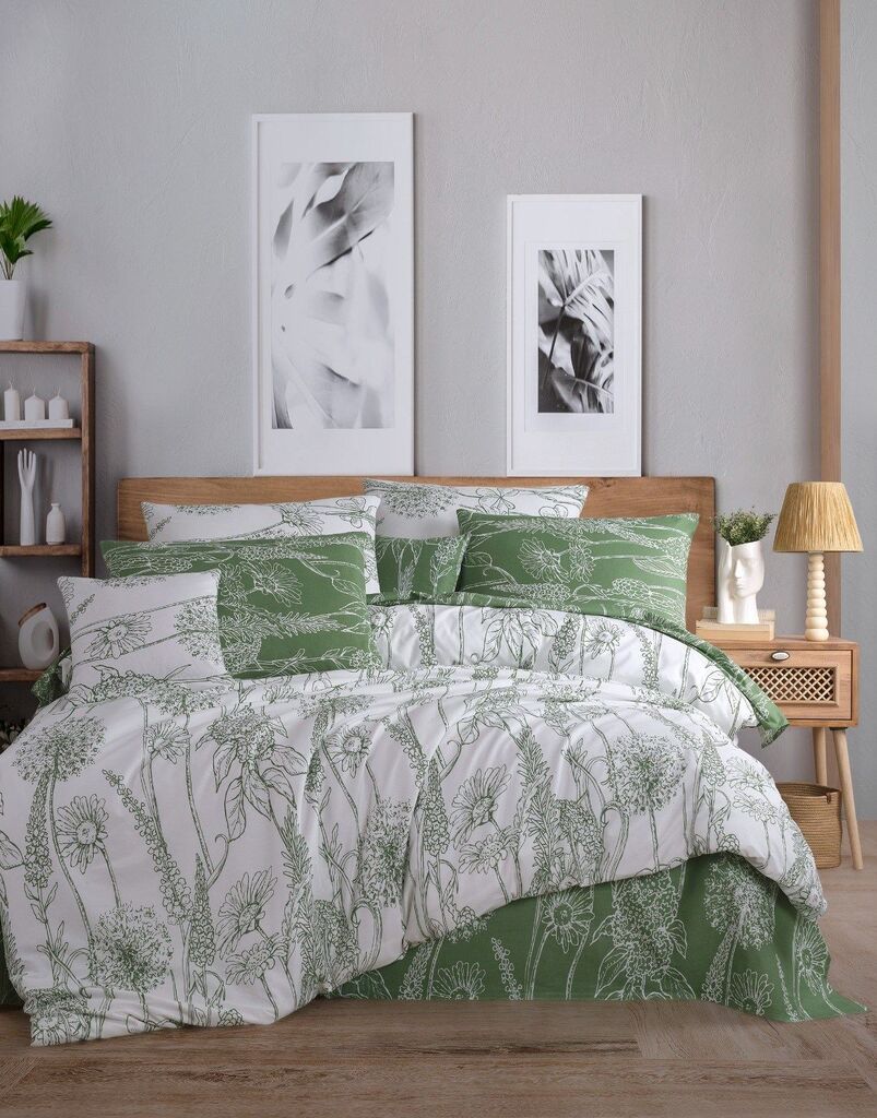 L'essentiel Maison Posteljina Lara, 200x220 cm, 220x240 cm, Bijelo-zelena