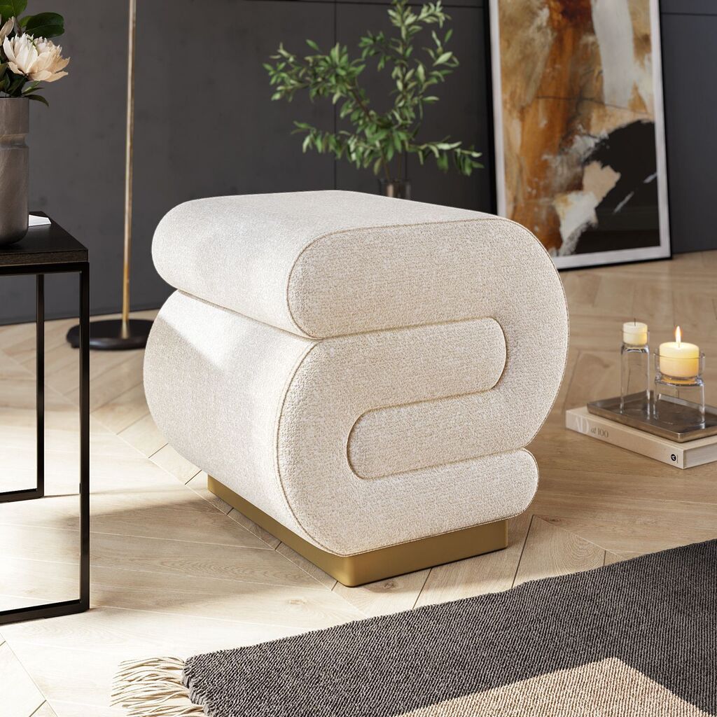 Atelier del Sofa Sally tabure, 40x42x42cm, krem
