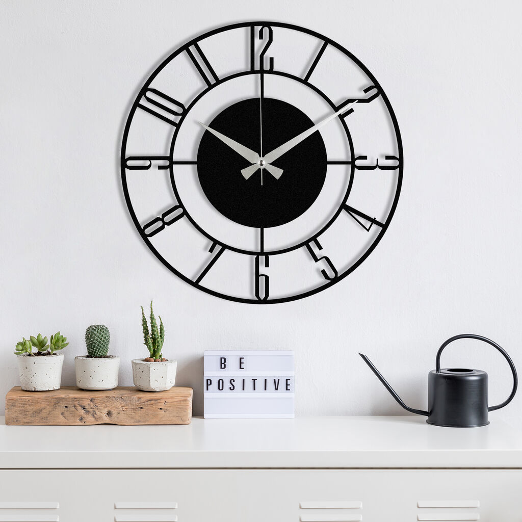 Zidni sat Wallity Enzoclock S011, 48x48cm, Crni