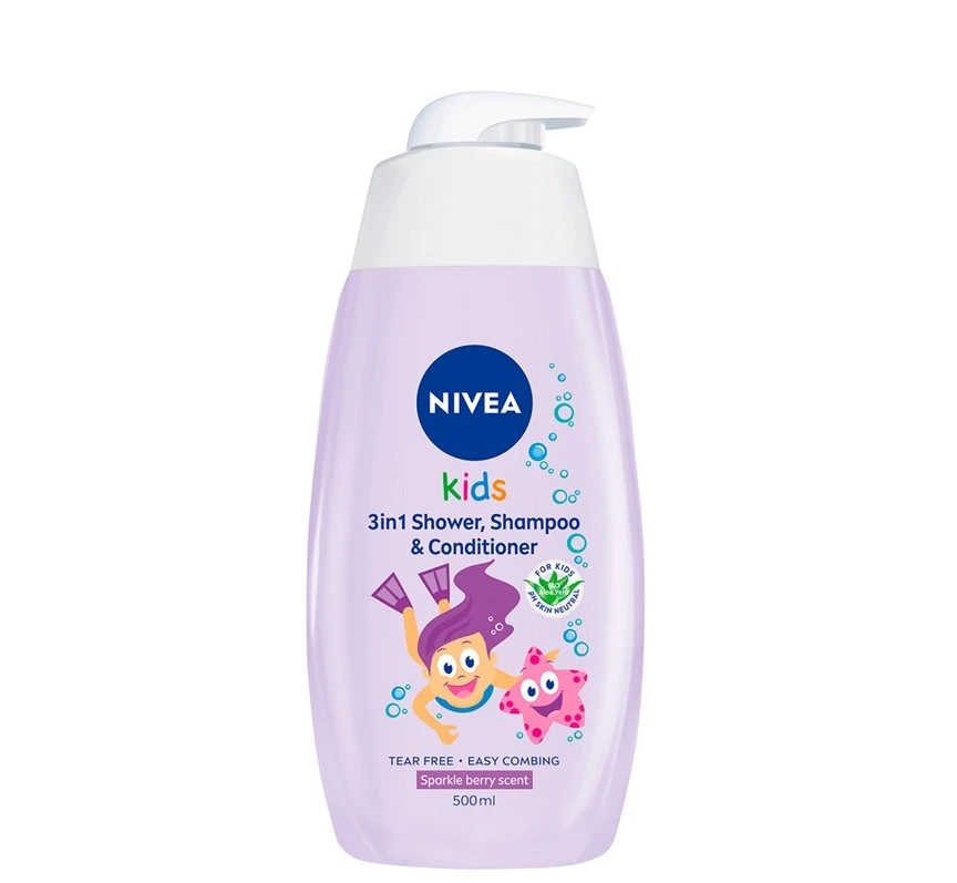 Nivea Dečiji šampon i kupka 2u1 Sparkle Berry 84589, 500ml