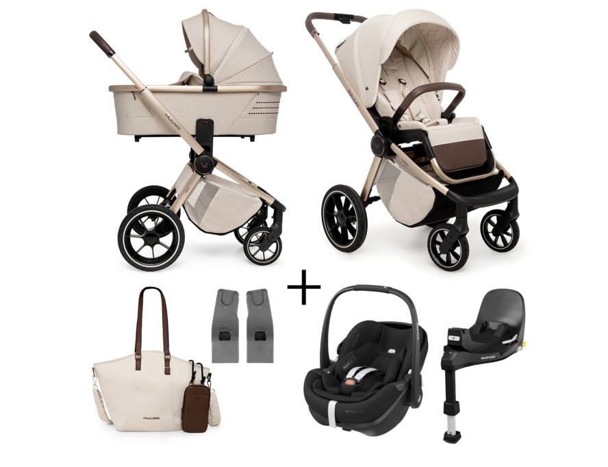 Muuvo Kolica za bebe Quick Boho 2u1, 0-22 kg, Bež-braon