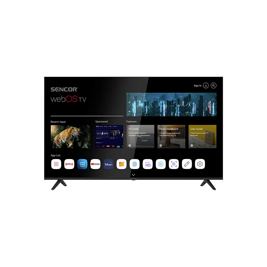 Sencor LED televizor SLE 65US804B, 4K Ultra HD, Smart TV, WebOS, Magični daljinski, AI ThinQ, Crni