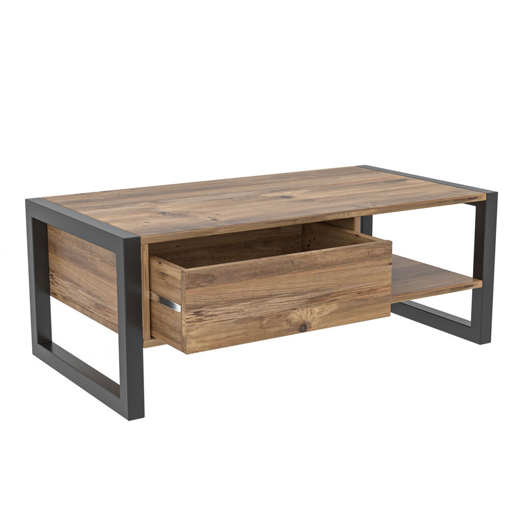 HANAH HOME Haldizen Klub sto, 105x40x55cm, Smeđe-crni