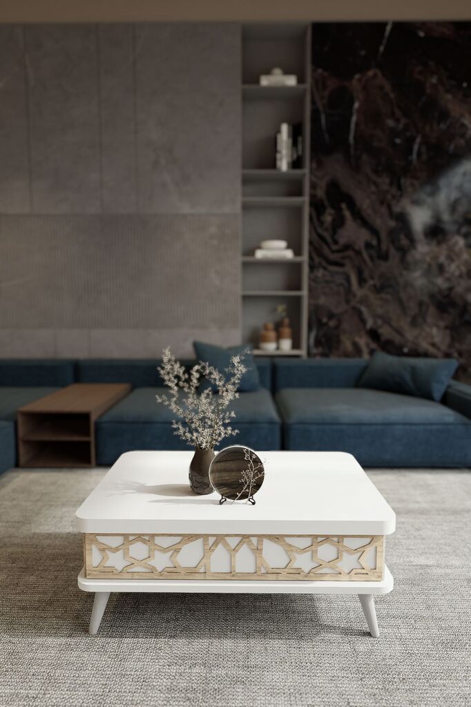 Hanah Home Sto za dnevnu sobu Ottowa Ada 90x38x60 cm, Bijeli