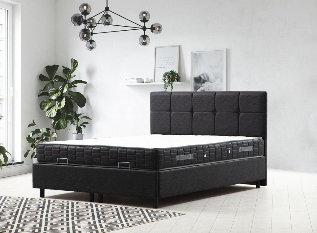 Hanah Home krevet s uzglavljem Vitalia, 90x114x190 cm, antracit boja