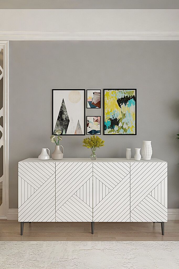 Hanah Home Komoda s ladicama, 150x75x32cm, Bijela