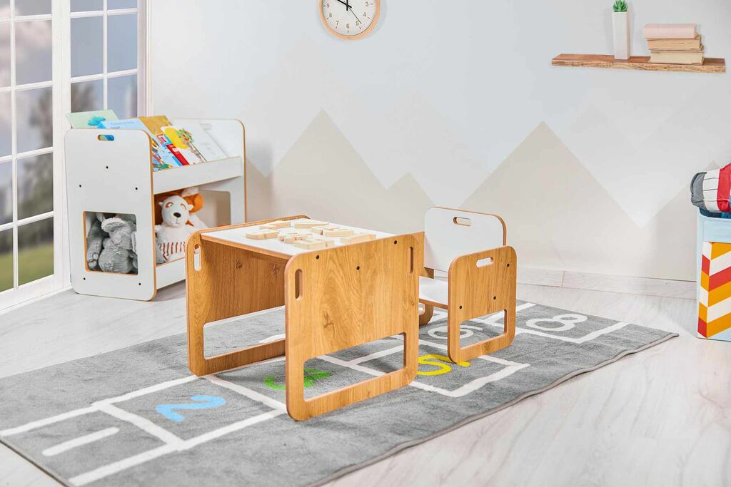 Hanah Home Dječiji set Sto i stolica, 40x35x38cm, Bijela