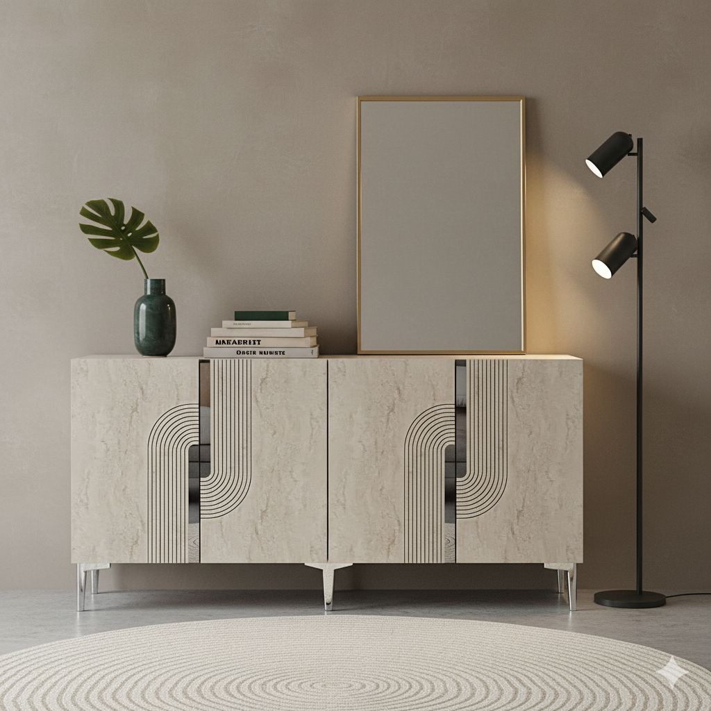Hanah Home Komoda Meyra 150, Bež-siva