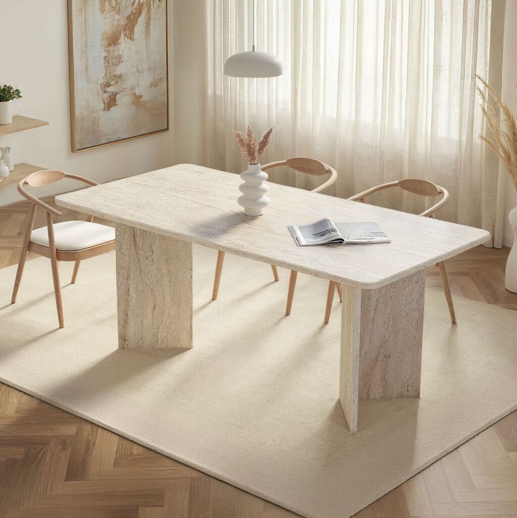 Nordure trpezarijski sto, 180x75x90cm, bež