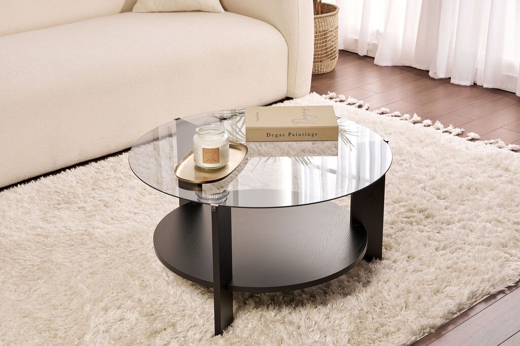 Nordure Klub sto Clara, 75x40x75 cm, Crno-sivi