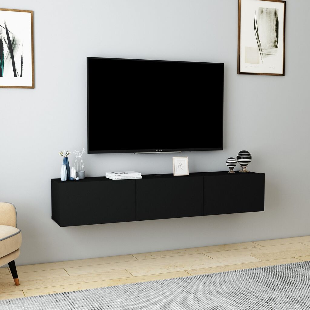Hanah Home TV komoda Denby, 160x29,6x31,4 cm, Crna