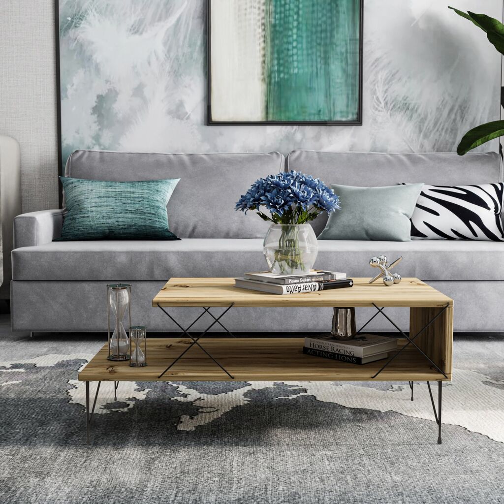 Hanah Home Club sto Loire, 100x40x50 cm, boje hrasta