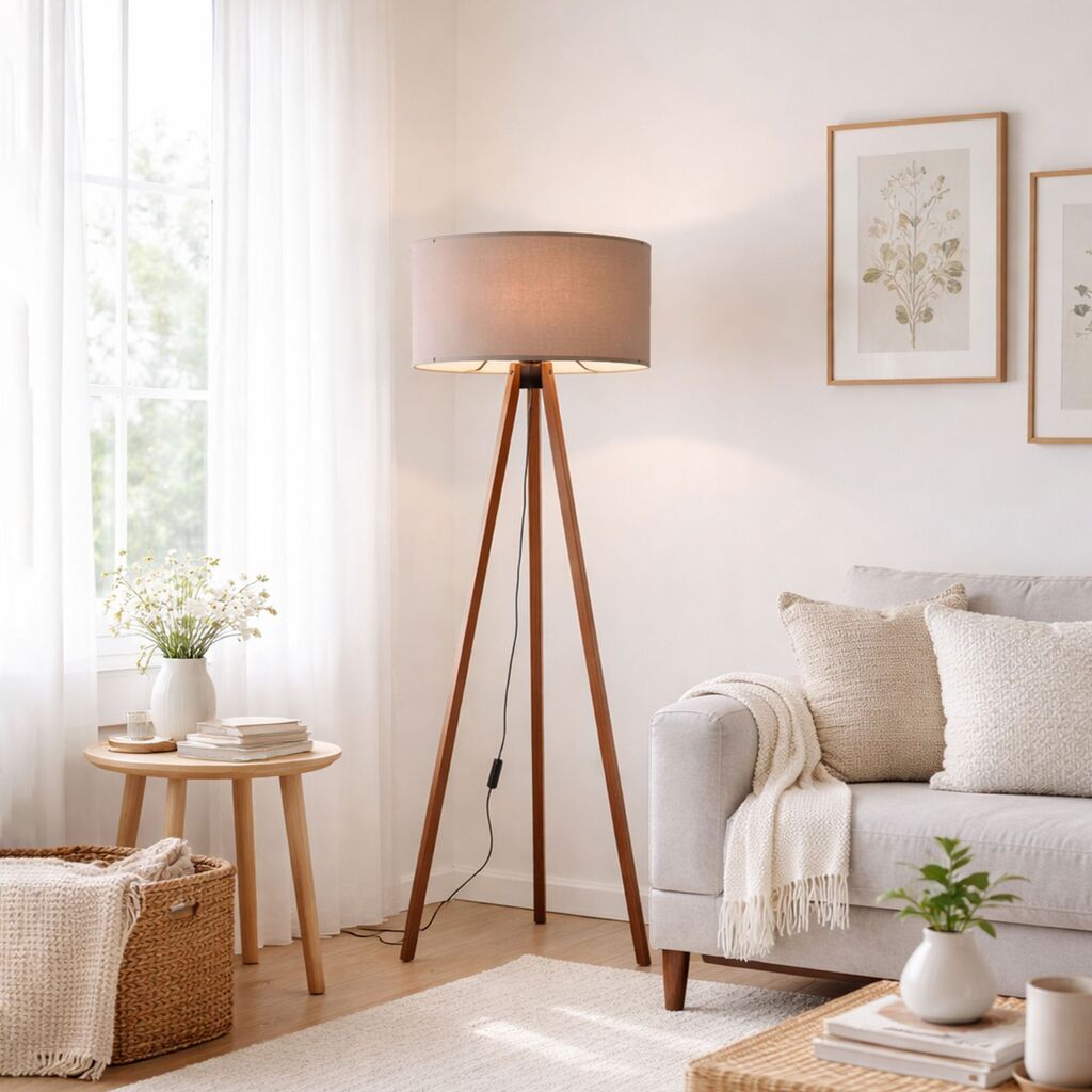 Opviq podna lampa Ayd 1531, smeđa