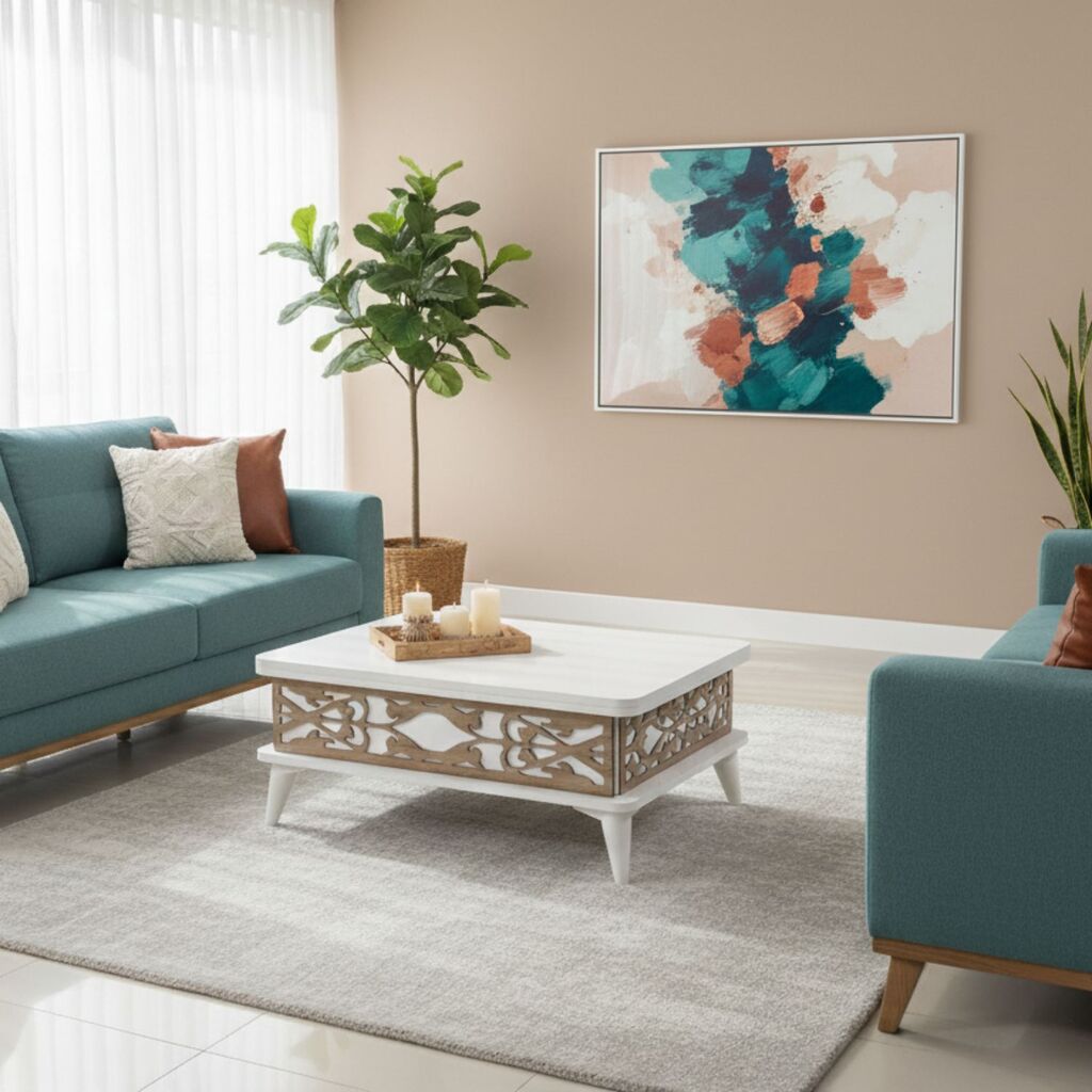 Hanah Home Stol za dnevni boravak Ada 90x38x60 cm, Bijela