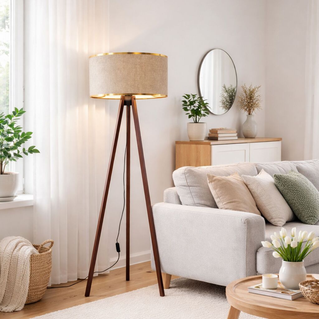 OPVIQ AYD 2957 Podna lampa, Drvena, E27, Bež