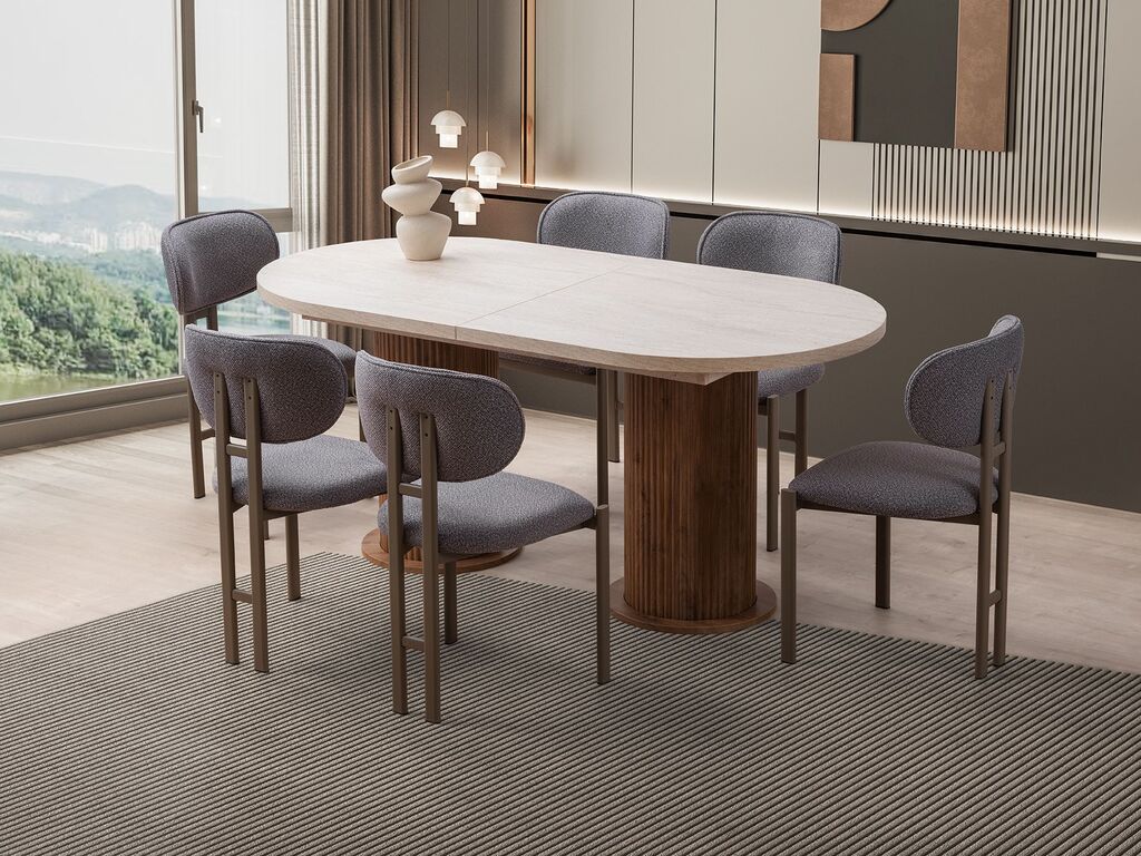 Hanah Home Trpezarijski sto na razlvačenje Gusto 2953, 180x77x90 cm, Bež