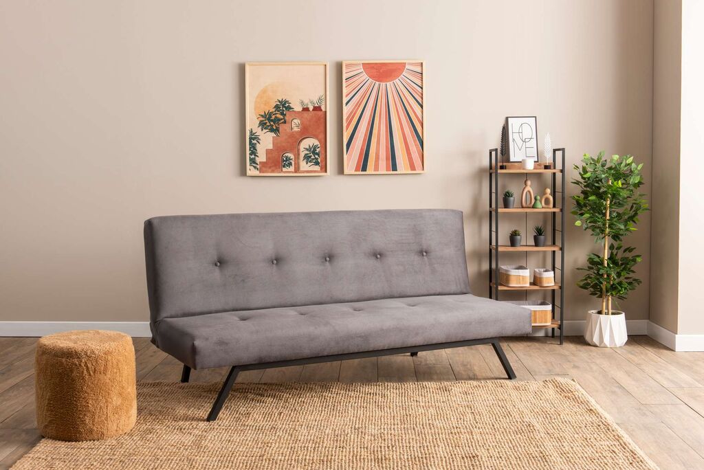 Atelier del Sofa Zola sklopiva sofa, 180x64x78cm, Tamno siva