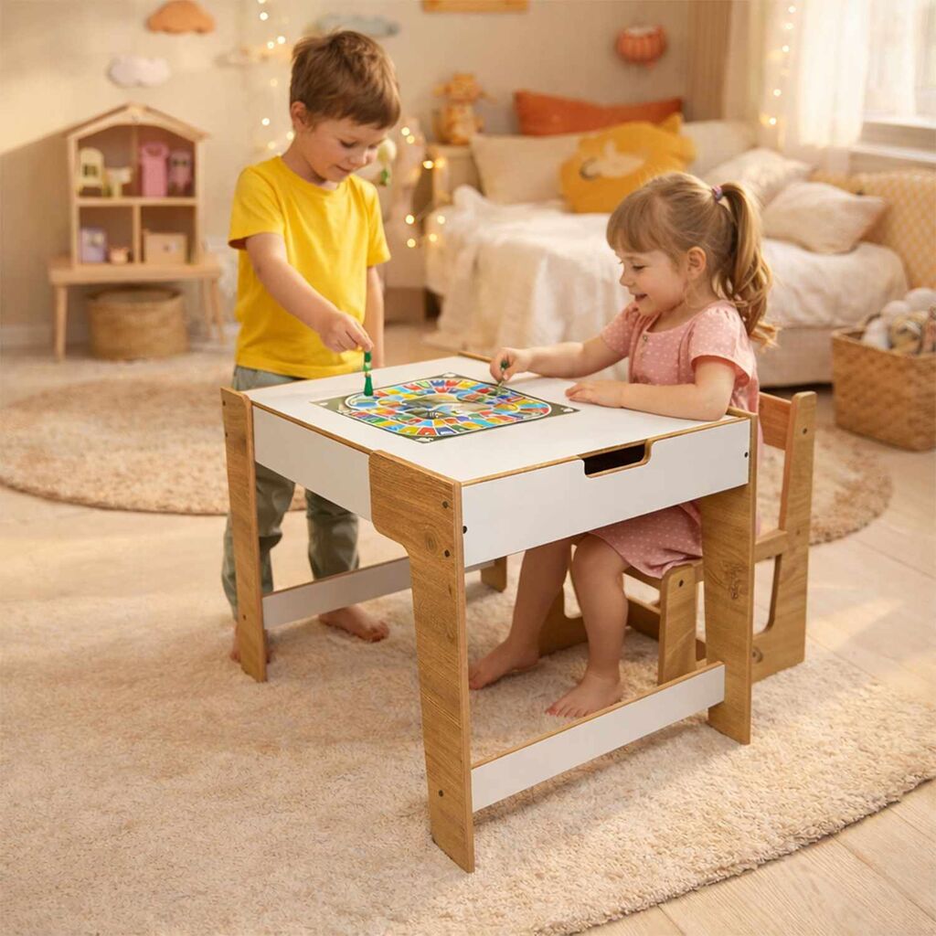 Hanah Home Dječiji set Sto i stolica, 72,5x55x56,5 cm, Bijela