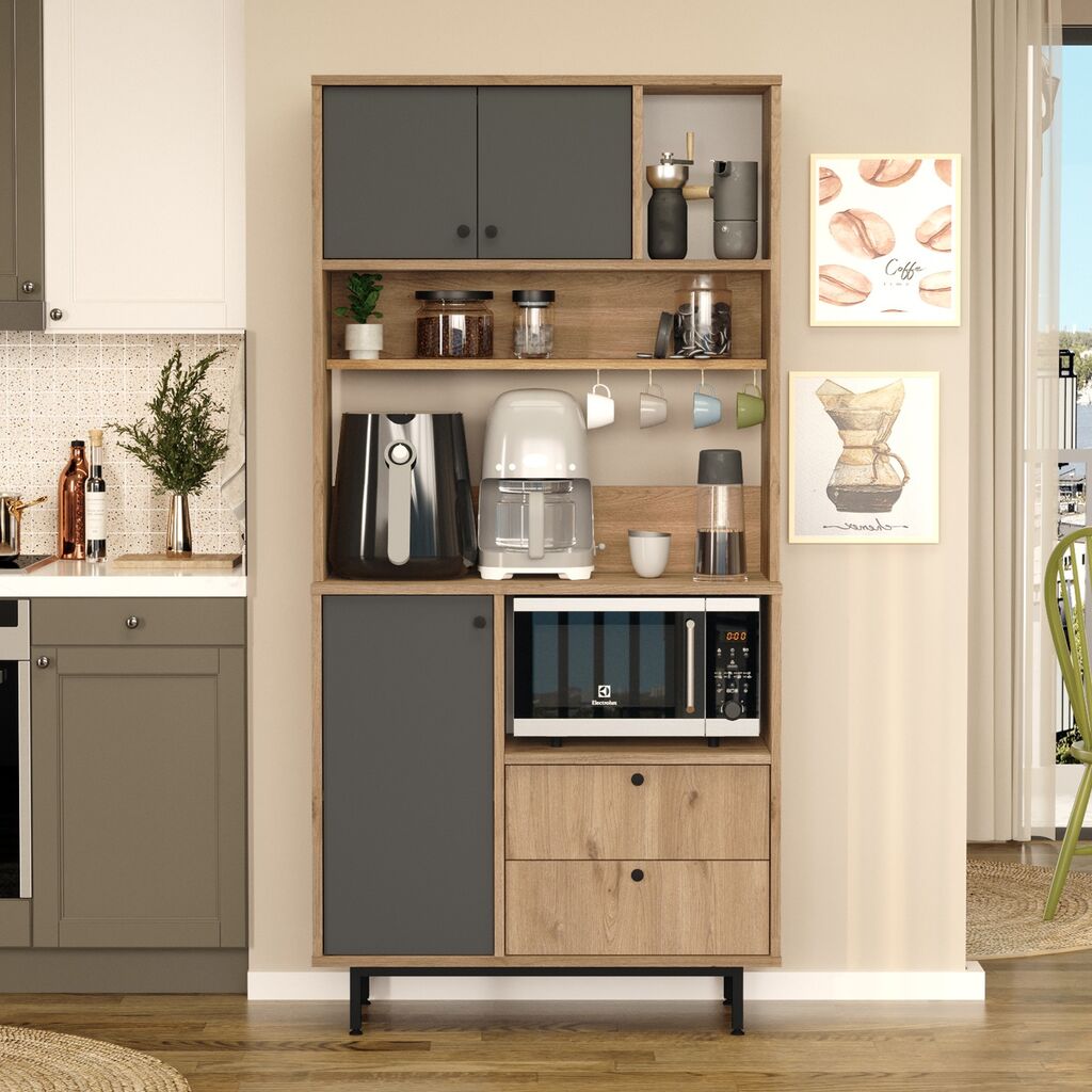 Hanah Home Komoda RE4-SA, 88x180x35,5 cm, Antracit