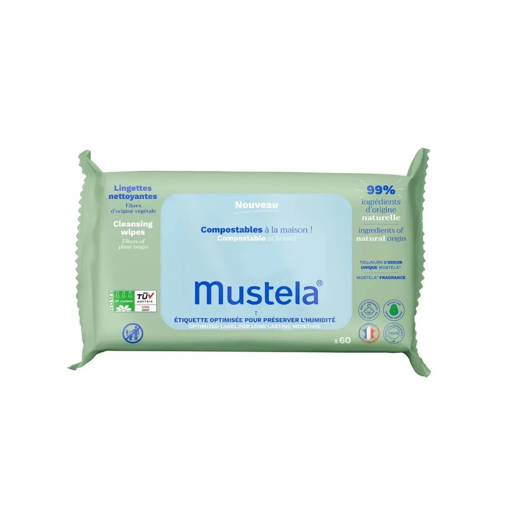 Mustela Vlažne maramice za čišćenje za bebe, 60 maramica