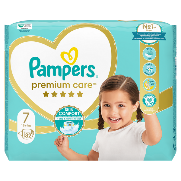 Pampers Premium Care pelene, veličina 7, 15+kg, 32 komada