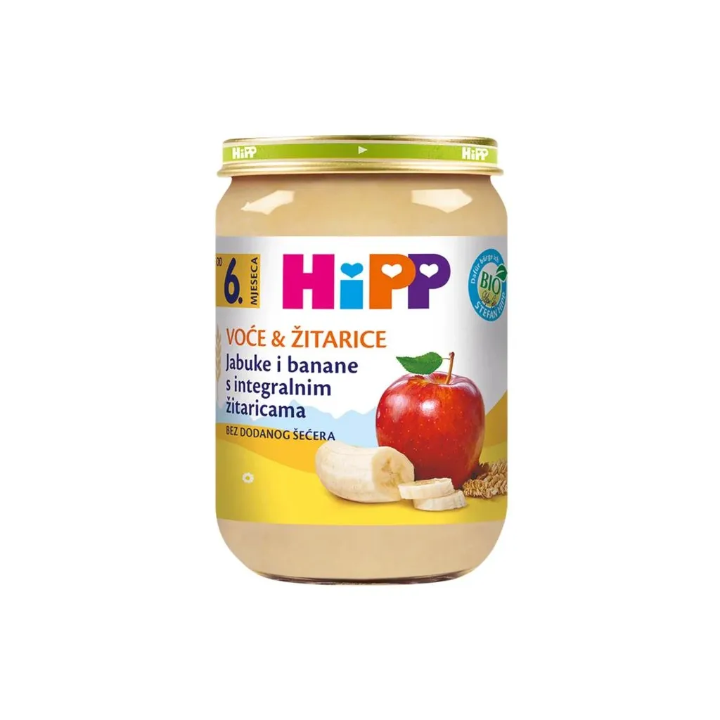 HiPP Kaša za bebe Integralne žitarice sa jabukom i bananom, 190 g