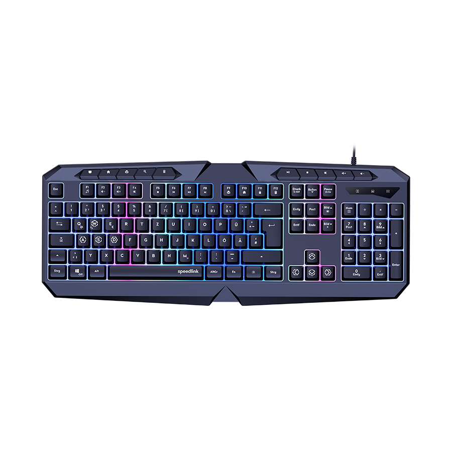 Tastatura SPEEDLINK LUDICIUM RGB Rainbow Gaming Keyboard, black - US Layout, SL-670004-BK-US