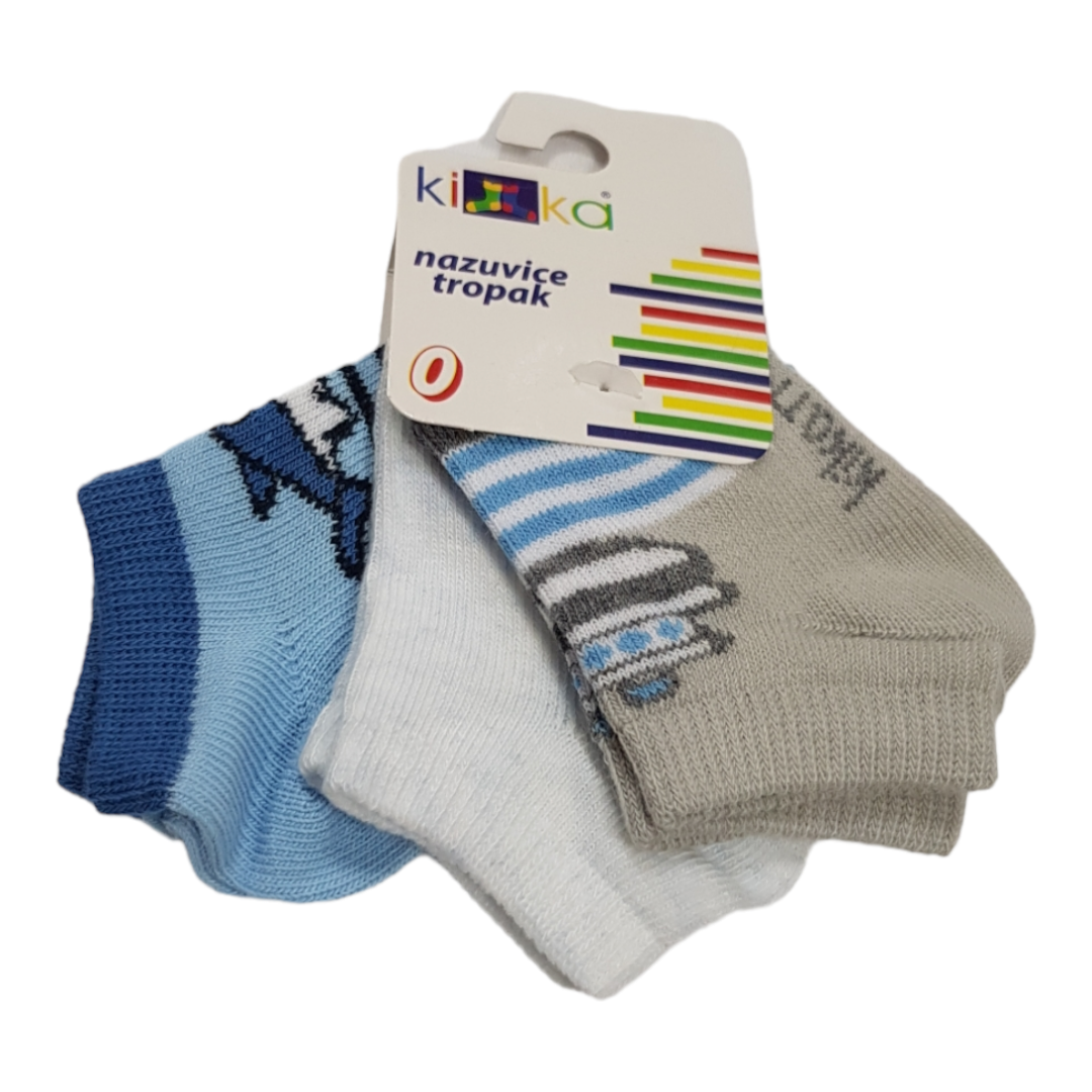 KIKA Set čarapa za bebe, 3 komada, Sivo-plave