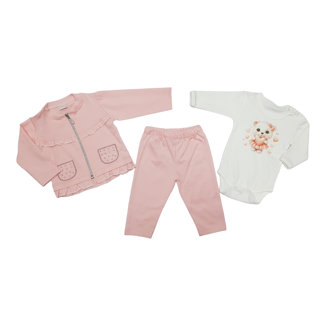 HAJDI BABY Komplet za bebe, Roze-beli
