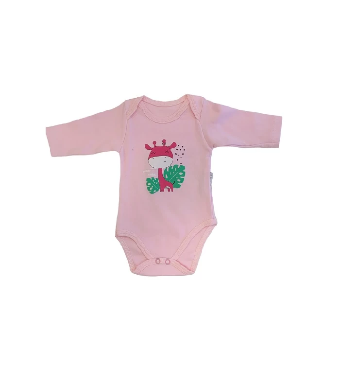VRABAC Bodi za bebe dugih rukava Žirafa 3531250, Roze