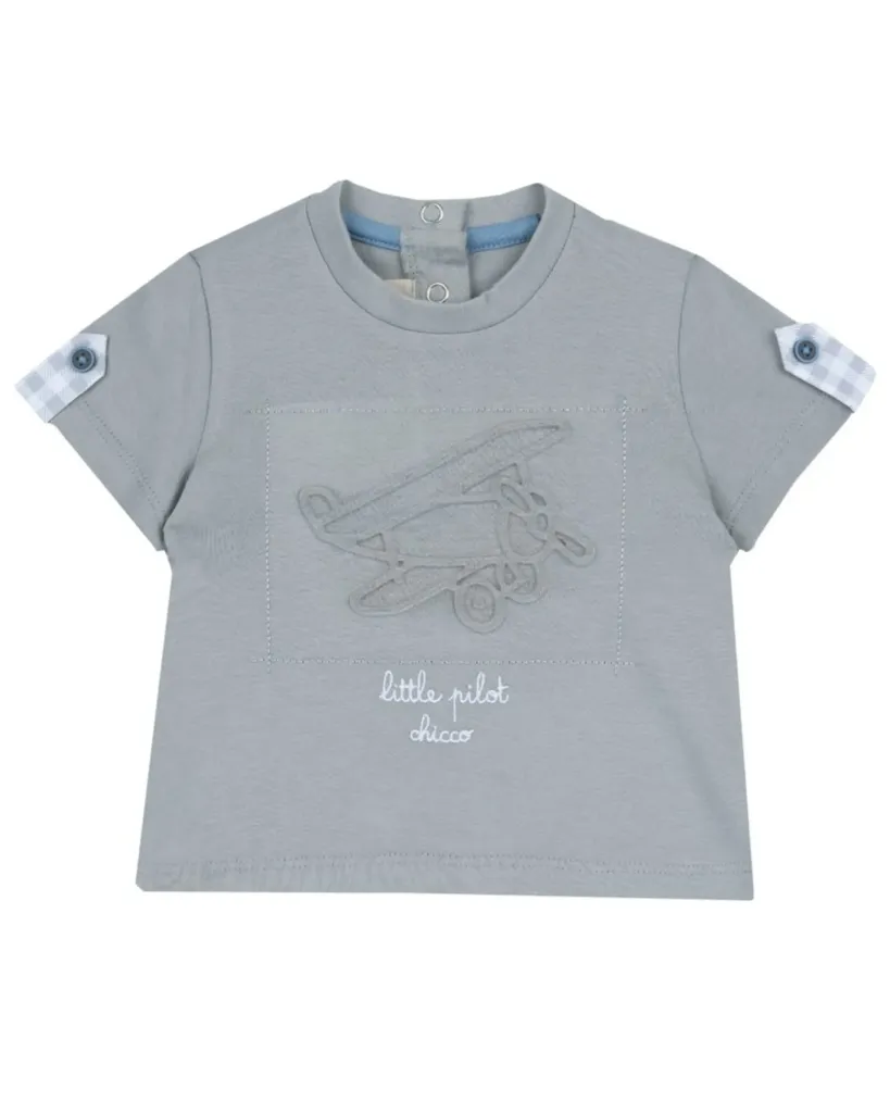 Chicco Majica za bebe Mali pilot, Teget
