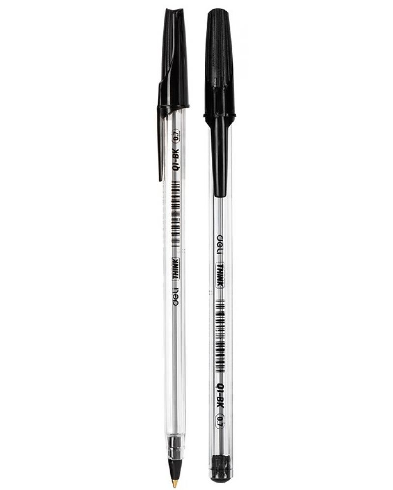 DELI Hemijska olovka EQ1-BK, 0.7mm, Crna