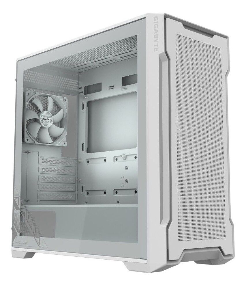 Gigabyte Case GB-C102GI  C102 Glass, Mid Tower, White  2x 120mm Fans, mATX