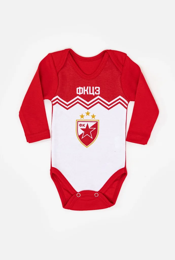 Crvena Zvezda-Stefan Bodi dugih rukava za bebe Crvena Zvezda 25, Crveno-beli