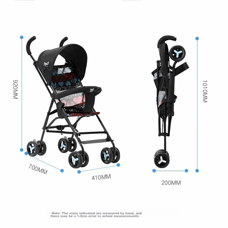 Happy Dino Kišobran kolica za bebe LD099-C, Crna