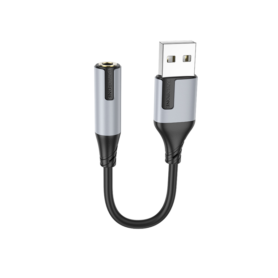 Borofone USB audio adapter Type-C to 3.5mm BV19 Creator digital audio converter, Crni