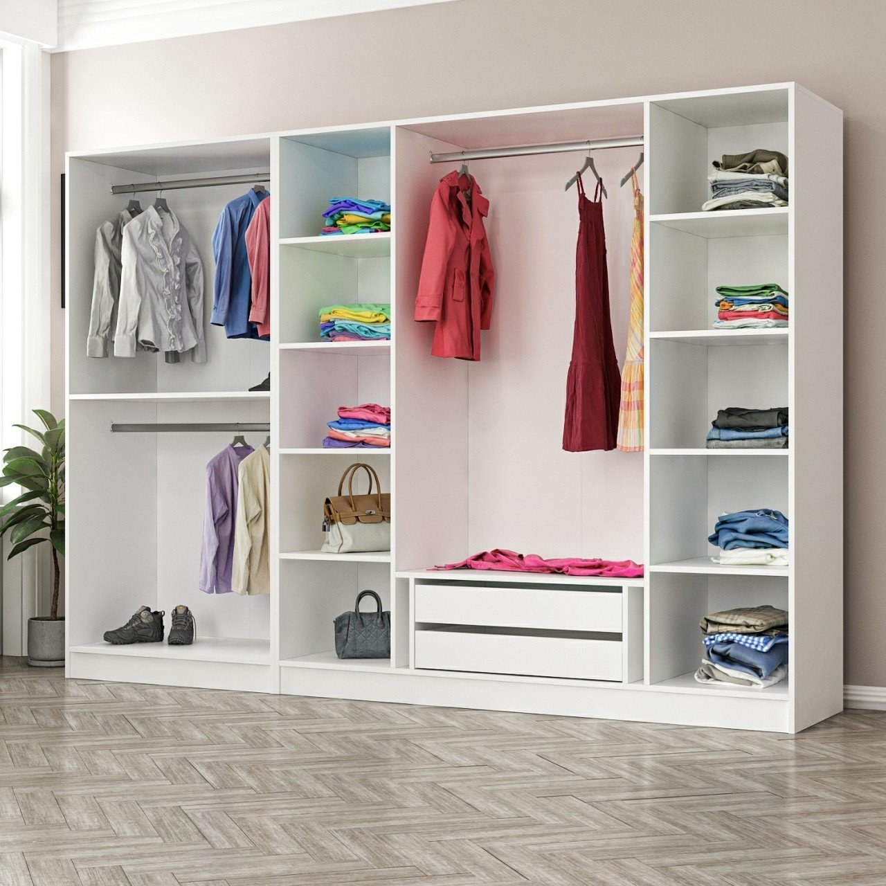 Hanah home Ormar Kale 270x210x52cm Bijeli