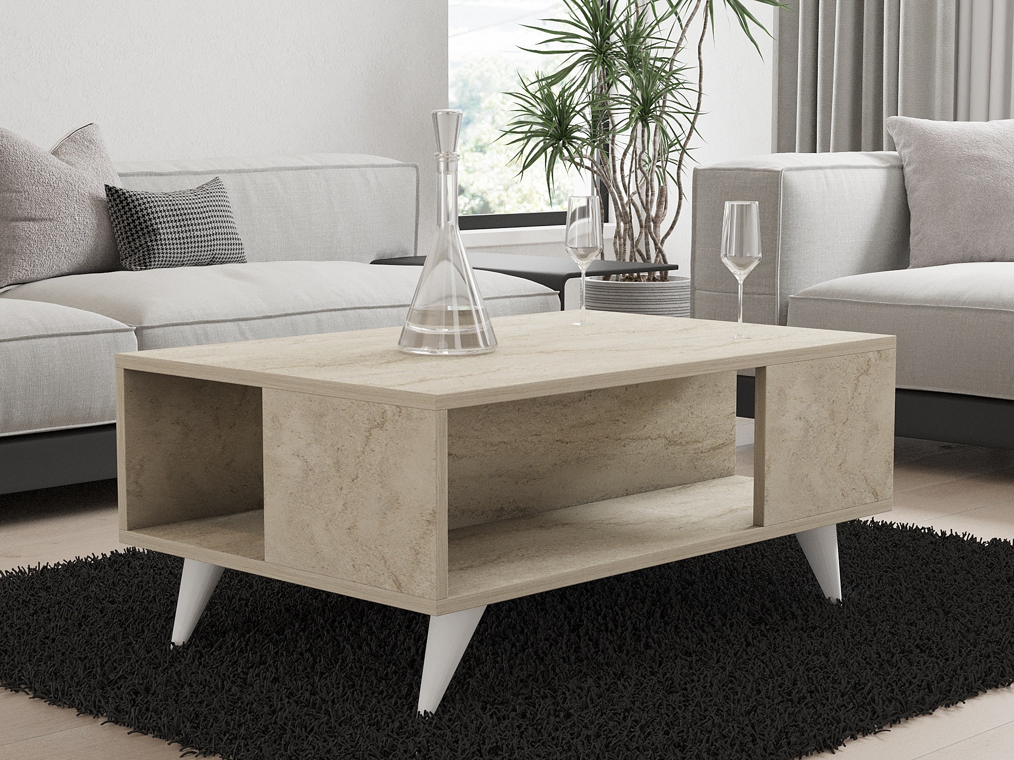 Hanah Home Club sto Yuka 90x39.5x60cm bež