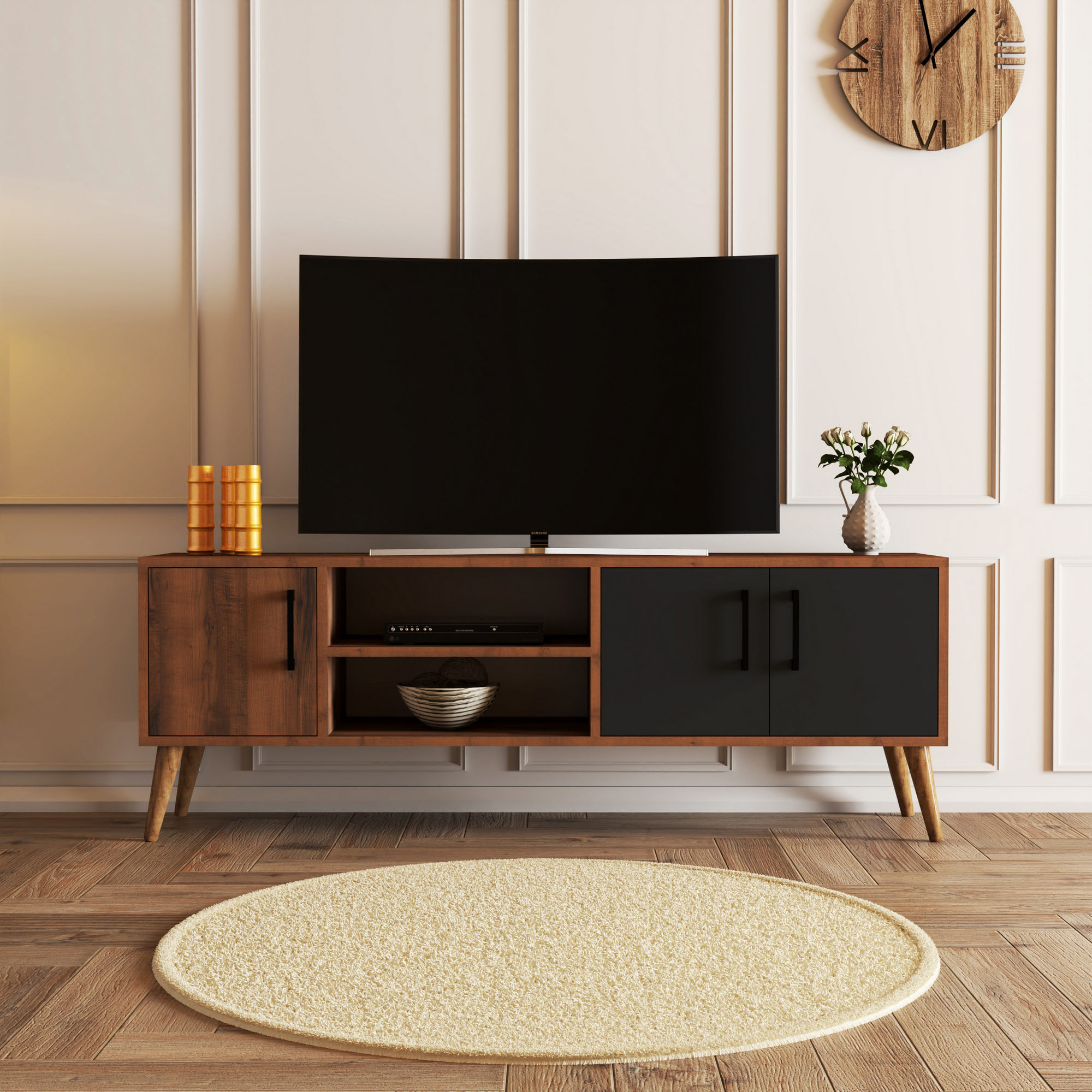 Hanah home TV Chest Exxen Walnut