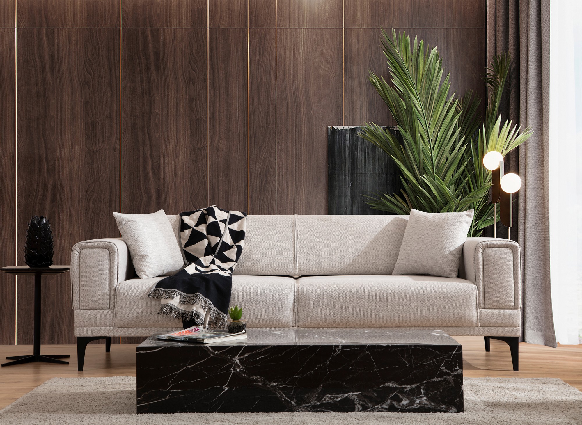 Atelier del Sofa Trosjed na razvlačenje Horizon 95x43x178 cm, Bež