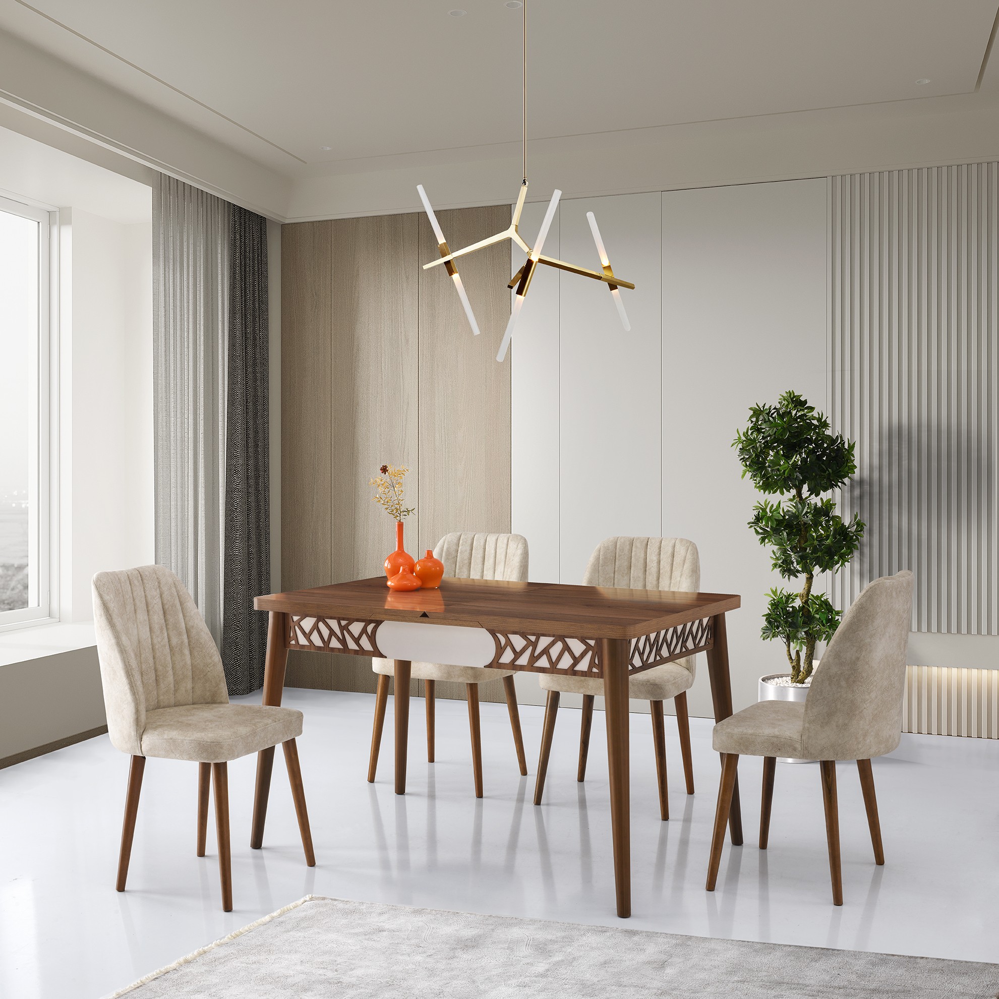 Hanah home Trpezarijski sto Mira, 130x75x80 cm, Orah