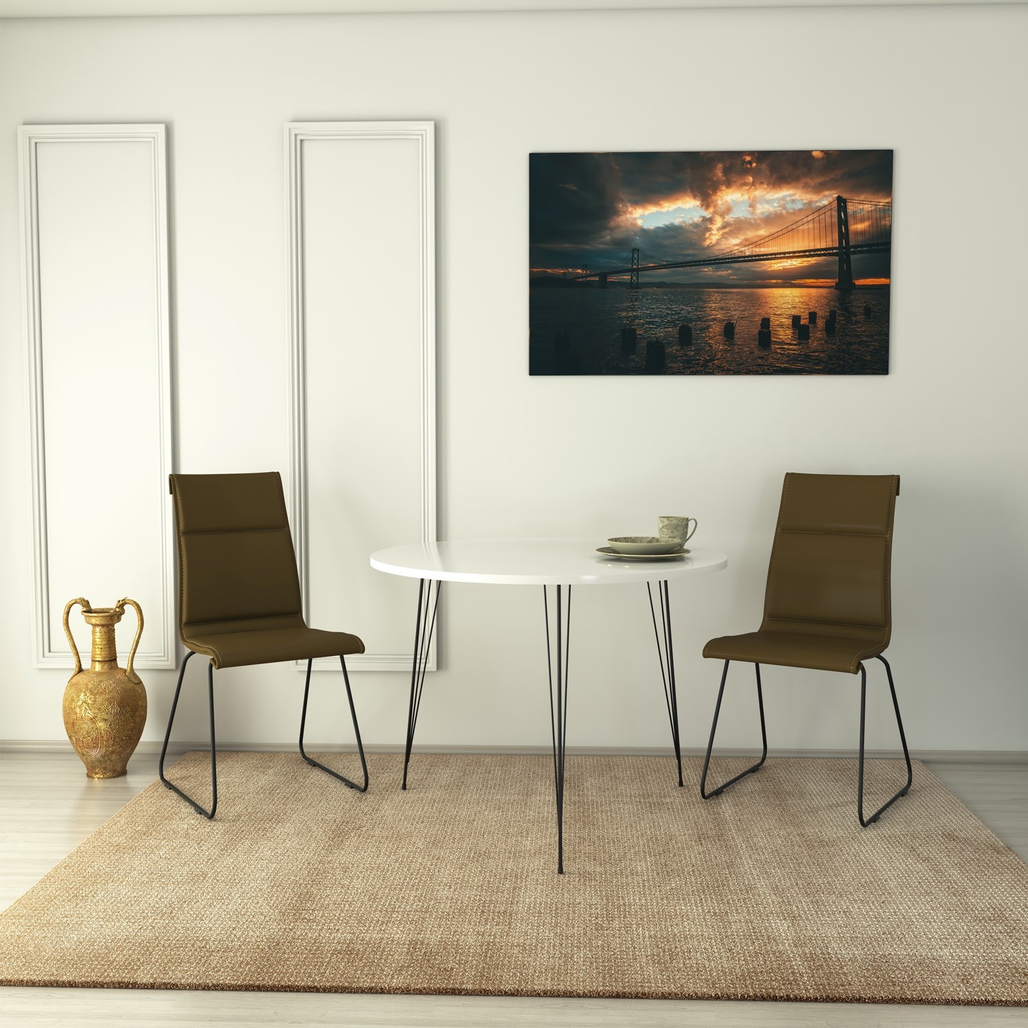 Hanah home Trpezarijski sto Sandalf, 90x75x90 cm, Bijeli
