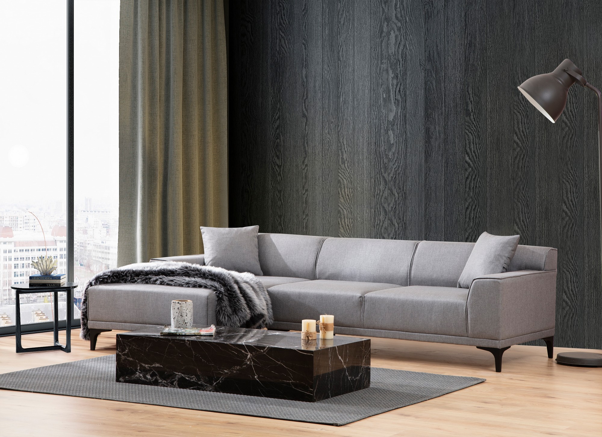 Atelier del Sofa Kutna sofa Petra L 145x69x87cm Svijetlosiva
