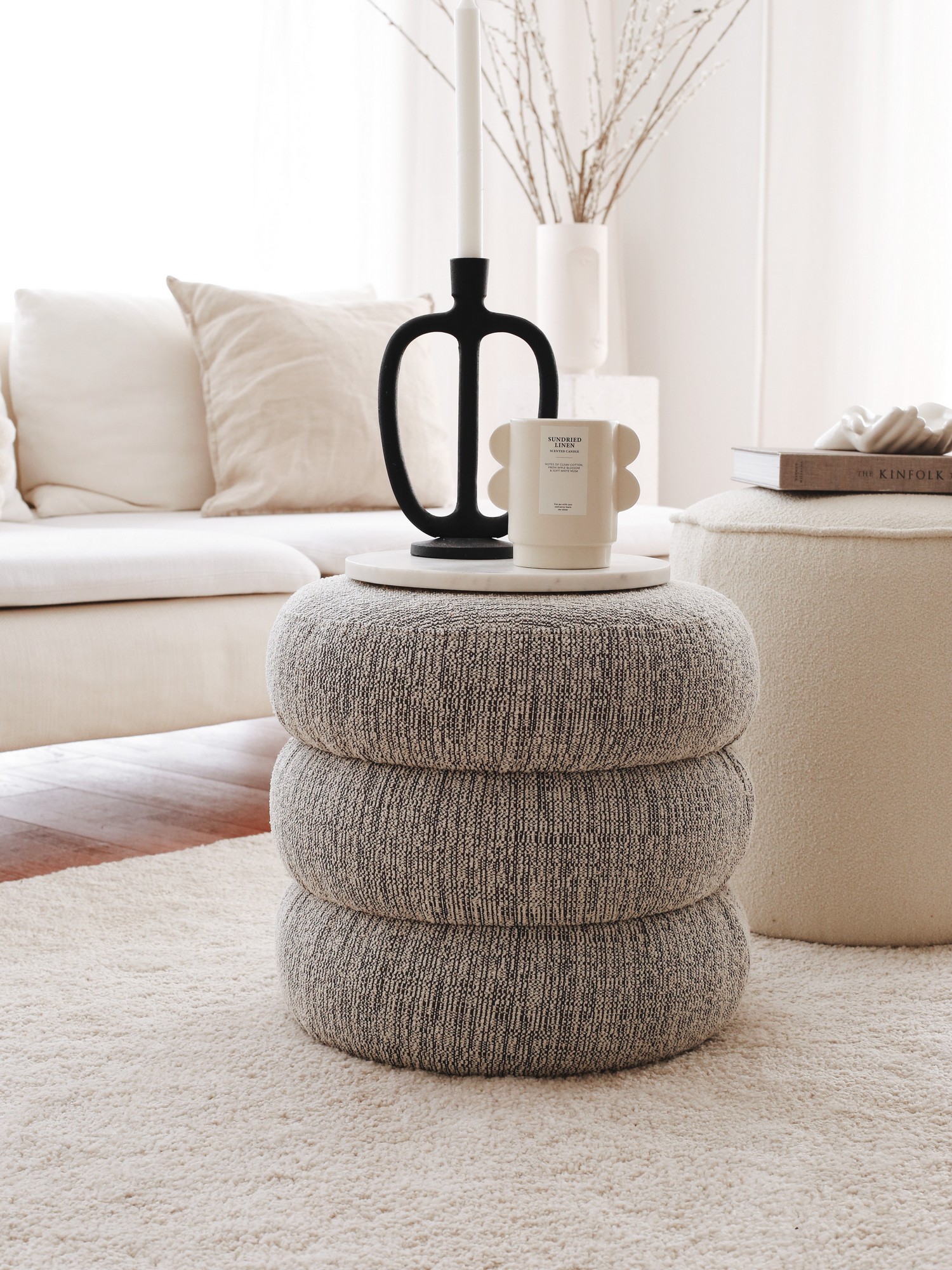 Atelier del Sofa Tabure 40x40x40cm, Sivo