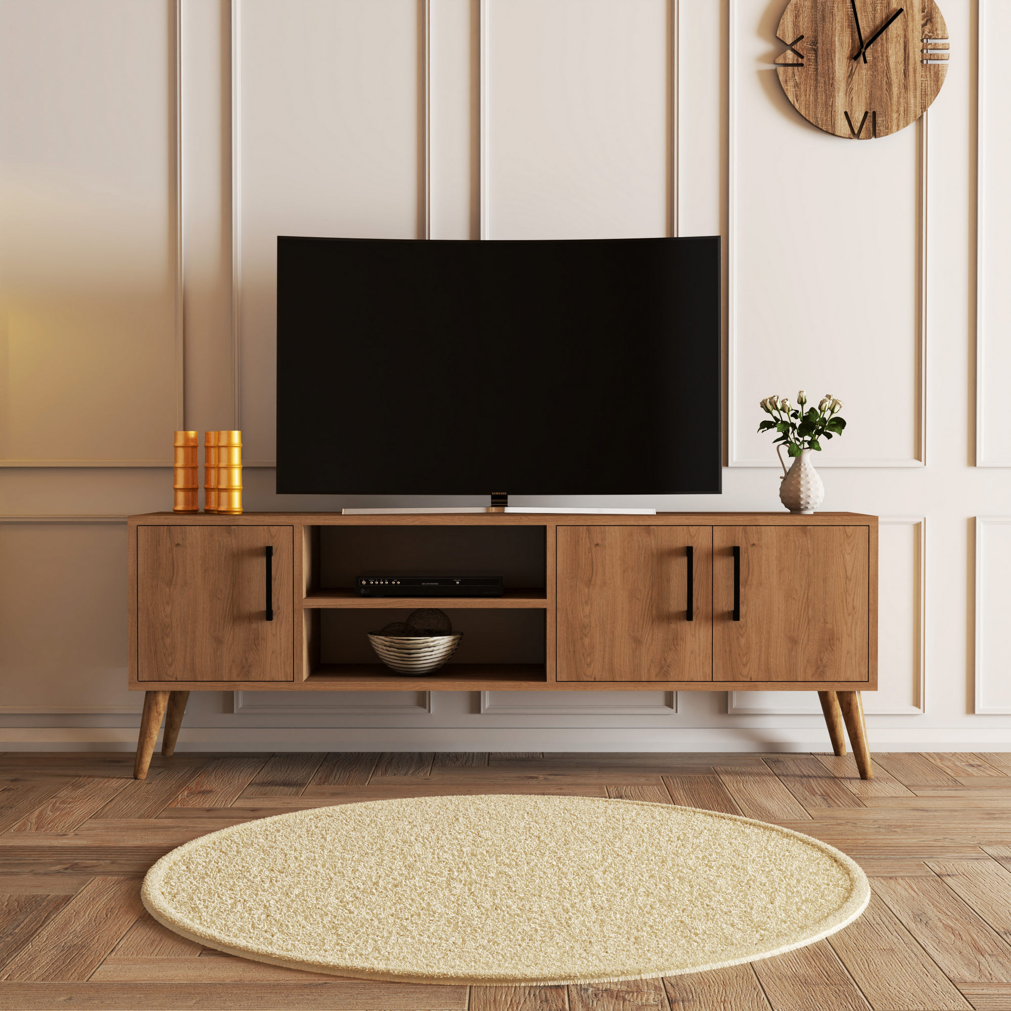 Hanah home TV komoda Exxen Hrast
