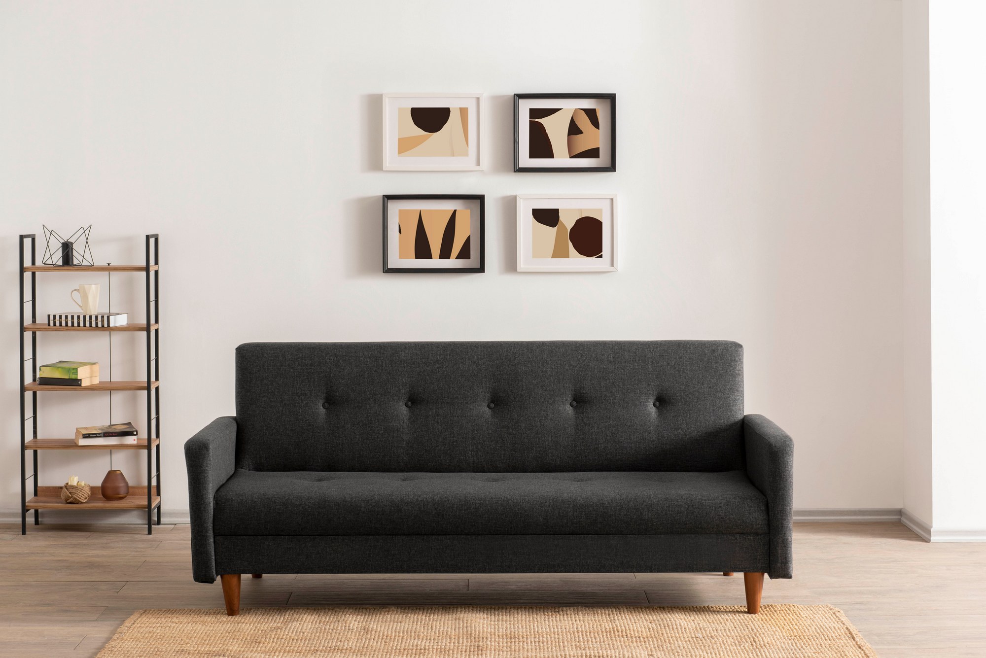 Atelier del Sofa Hiko sklopiva sofa tamno siva